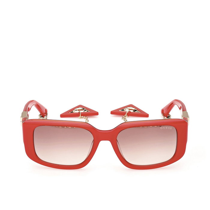 Guess Gafas Lunettes de Soleil GU7891 Femme Rectangle Rouge Brillant Verre Marron Dégradé 53mm 140mm Guess Gafas Lunettes de Soleil GU7891 Femme Rectangle Rouge Brillant Verre Marron Dégradé 53mm 140mm