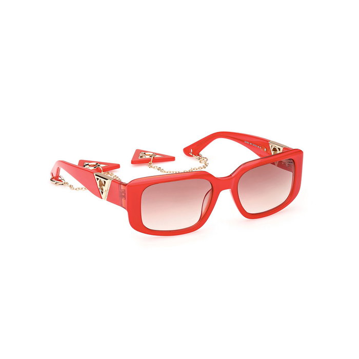 Guess Gafas Lunettes de Soleil GU7891 Femme Rectangle Rouge Brillant Verre Marron Dégradé 53mm 140mm Guess Gafas Lunettes de Soleil GU7891 Femme Rectangle Rouge Brillant Verre Marron Dégradé 53mm 140mm