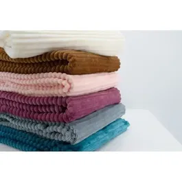 Domiva - Couverture boudoir pour bébé - 75 x 100 cm - Gris bleu - Velours côtelé microfibre doux et chaud, certifié Oeko-Tex Standard 100