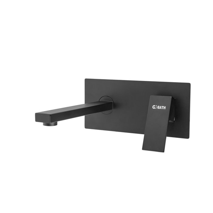 Robinet de baignoire mitigeur monomando noir en laiton/zinc avec aérateur