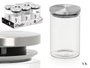 Vivalto Bocal rond en borosilicate 1,1 L avec couvercle en acier 10 x 16 x 10 cm (Set de 12)