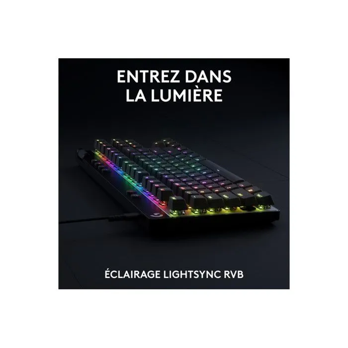 Logitech G Pro X TKL Rapid - Clavier gaming filaire mécanique - Switchs analogiques magnétiques - Rétroéclairage RGB personnalisable - Format TKL - Disposition AZERTY - Noir