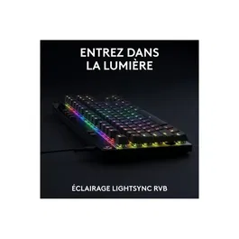 Logitech G Pro X TKL Rapid - Clavier gaming filaire mécanique - Switchs analogiques magnétiques - Rétroéclairage RGB personnalisable - Format TKL - Disposition AZERTY - Noir