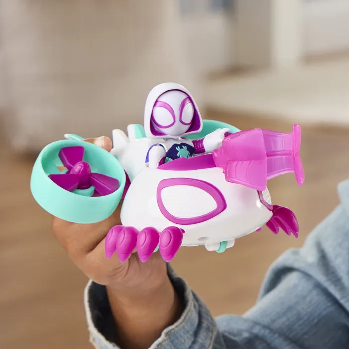 Hasbro Marvel - Spidey et ses Amis Extraordinaires - Véhicule Hélico de Ghost-Spider avec Figurine de 7,5 cm et Accessoire, Jouet Enfant dès 3 ans