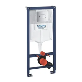 GROHE Bâti Support WC Solido 3 en 1, Bâti Support Encastré avec Plaque de Commande Double Boutons et Réservoir 6-9 Litres, Longueur 1,20m, Raccordement DN 15