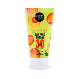 ORGANIC SHOP Crème de Jour Faciale Pêche + Antioxydants SPF 30