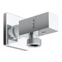 MT Valve d'arrêt modèle Deco, poignée carrée, Silver, 1/2 x 3/8 pulg