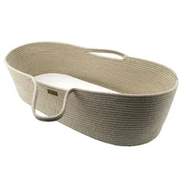 Domiva Couffin Bébé Tressé Ecru Beige Collection Honey Moon pour Siestes et Nuits