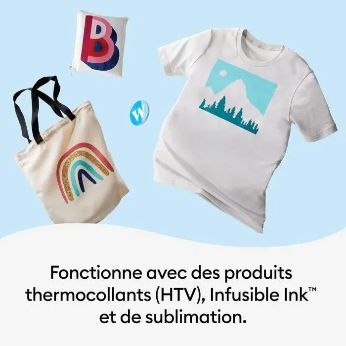 Cricut EasyPress 3 - Presse à chaud portable bleue - Plaque chauffante céramique 23 x 23 cm - Compatible HTV et Infusible Ink