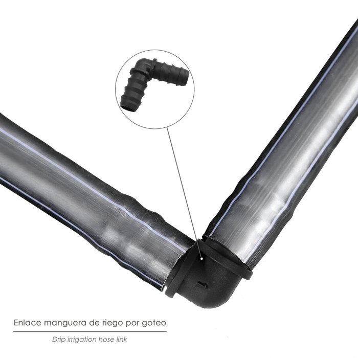 ABRISA Codo Simple Pour Tuyaux de Goutte-à-Goutte Ø 16 mm (Lot de 100 pièces) ABRISA Codo Simple Pour Tuyaux de Goutte-à-Goutte Ø 16 mm (Lot de 100 pièces)