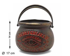 Caldero Magique Décoratif De Sorcière Avec Œil En Relief Et Détails Rouges 14 x 17 cm - Accessoire pour Halloween et fêtes thématiques