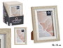 Giftdecor Porte-photos naturel bord blanc 10x15 cm plastique et verre beige et blanc (Set de 24)