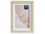 Giftdecor Porte-photos naturel bord blanc 10x15 cm plastique et verre beige et blanc (Set de 24)
