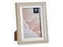 Giftdecor Porte-photos naturel bord blanc 10x15 cm plastique et verre beige et blanc (Set de 24)