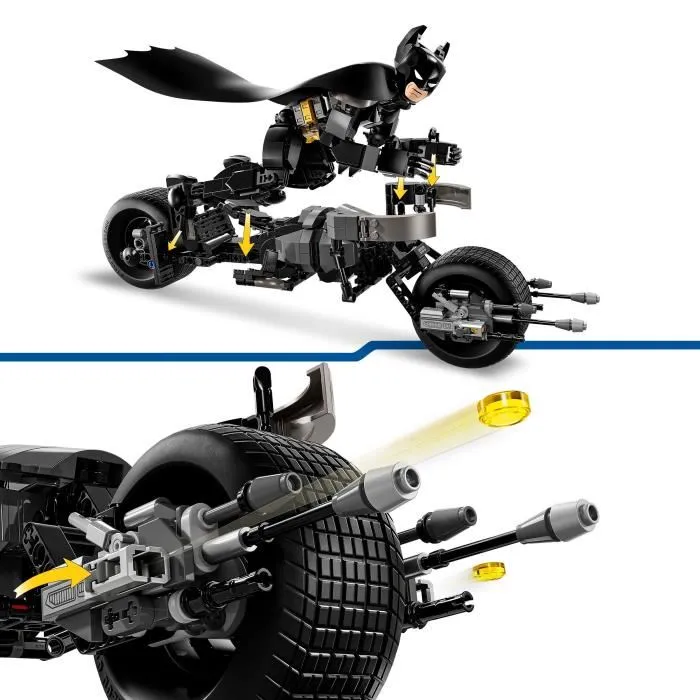 Lego DC Batman 76273 Figurine de Batman à Construire avec Moto Bat-Pod Articulée, 713 Pièces, Jouet The Dark Knight pour Enfants 12 ans et plus