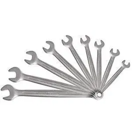 KS TOOLS 922.0043 - Jeu de 9 clés mixtes métriques plates à cliquet en boîte - Fourche à 15° - 8 à 19 mm