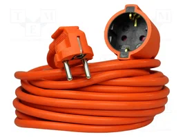 PLASTROL Rallonge réseau H05VV-F 3G1,5mm², 20m, Orange