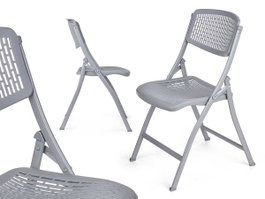 GIFTDECOR Chaise pliante grise (Lot de 4)
