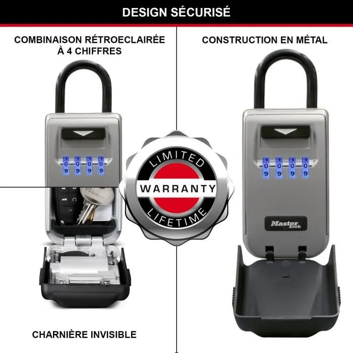 Master Lock Coffre-fort de sécurité 5424EURD Select Access - Boîte à clés format M pour partage sécurisé