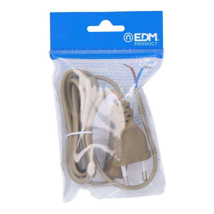 Edm Connexion avec interrupteur 1,5m 2x0,75mm manguera plana dorado Edm Connexion avec interrupteur 1,5m 2x0,75mm manguera plana dorado