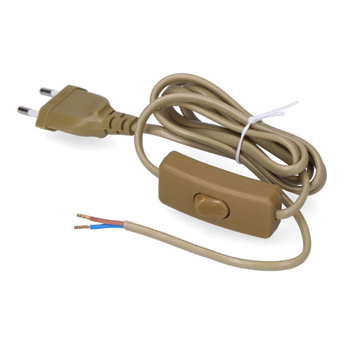 Edm Connexion avec interrupteur 1,5m 2x0,75mm manguera plana dorado Edm Connexion avec interrupteur 1,5m 2x0,75mm manguera plana dorado
