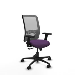 PIQUERAS Y CRESPO Chaise Zulema Synchro 3 positions, Pourpre et Gris, Accoudoirs 2D