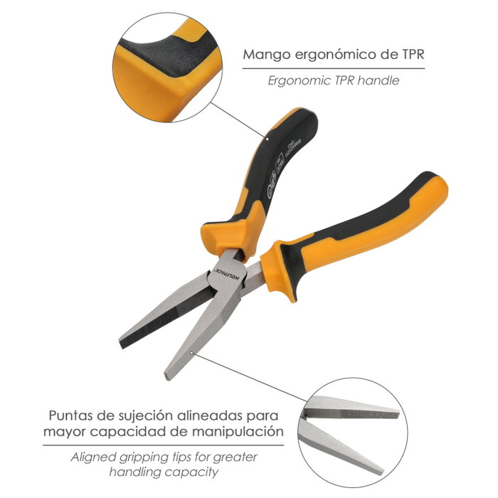 WOLFPACK LINEA PROFESIONAL Pince à mâchoires plates 150mm DIN 5745