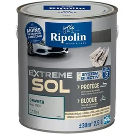 Ripolin Protection Extreme Sol Gravier RAL 7035 Satin 2,5 L - Peinture haute résistance pour sols intérieurs et extérieurs