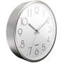 Mebus Horloge murale à quartz 19627 Argent/Blanc