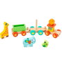Tachan - Train d'animaux en bois FSC - Jouet éducatif à emboîtement - 3 wagons modulables - À partir de 18 mois