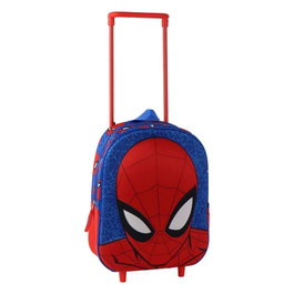 Cerdá Sac à dos trolley enfant Spiderman 3D Bleu