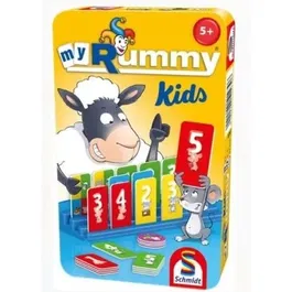 Schmidt Spiele - Jeu de société MyRummy Kids - Version adaptée et colorée pour initier les enfants au Rami - Format pratique