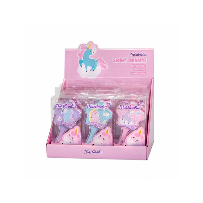 Martinelia Cepillo de Pelo Unicornio con Brillo para Niños, Suave para Desenredar, para Seco o Mojado, Cepillo Mágico con Forma de Varita