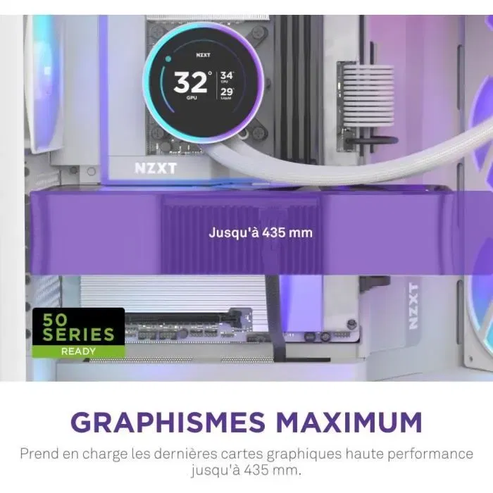 NZXT CM-H92FW-P1 Boîtier PC H9 Flow RGB Blanc avec Ventilateurs RGB et Contrôleur CAM