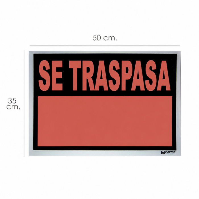 WOLFPACK LINEA PROFESIONAL Panneau Se traspasa 50x35 cm WOLFPACK LINEA PROFESIONAL Panneau Se traspasa 50x35 cm