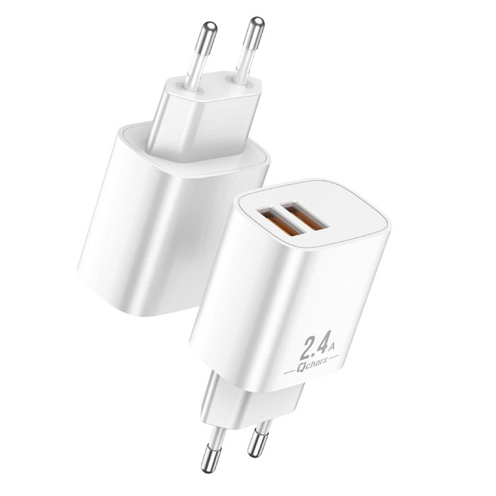 Qcharx Apolo Chargeur mural 2 ports USB 5V 2.4A Charge rapide – Noir Qcharx Apolo Chargeur mural 2 ports USB 5V 2.4A Charge rapide – Noir