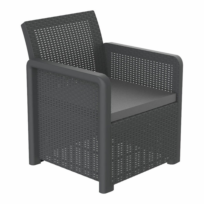 Ensemble Table avec 2 Sièges Shaf Anthracite 57 X 57 X 42 CM (3 Pièces) Ensemble Table avec 2 Sièges Shaf Anthracite 57 X 57 X 42 CM (3 Pièces)