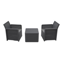 Shaf Ensemble de jardin Nassau 3 pièces anthracite avec coussins