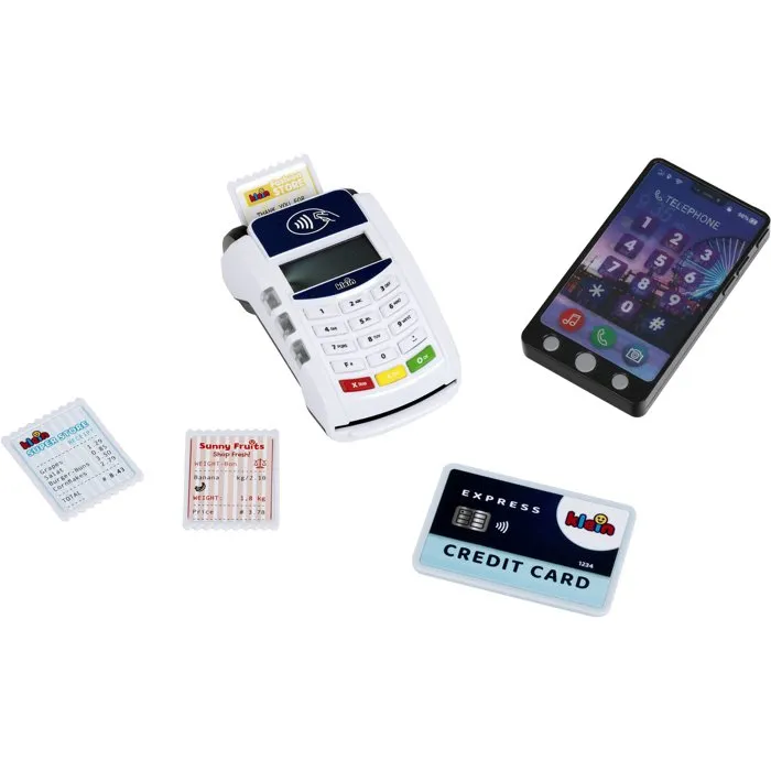 Klein - 7274 - Terminal de paiement et smartphone électronique pour enfants - Fonctions réalistes avec son, lumière et paiement sans contact - Jouet pour enfants dès 3 ans