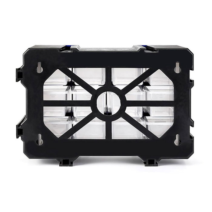 Workpro Organisateur empilable 12 tiroirs transparents noir et bleu, 295 x 195 x 160 mm en polypropylène Workpro Organisateur empilable 12 tiroirs transparents noir et bleu, 295 x 195 x 160 mm en polypropylène