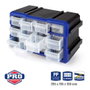 Workpro Organisateur empilable 12 tiroirs transparents noir et bleu, 295 x 195 x 160 mm en polypropylène