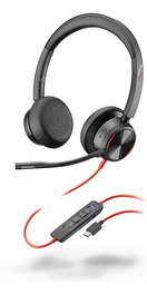 Poly (HP) Casque USB-C avec micro anti-bruit Blackwire 8225 Stereo - Certifié Microsoft Teams + Adaptateur USB-C/A