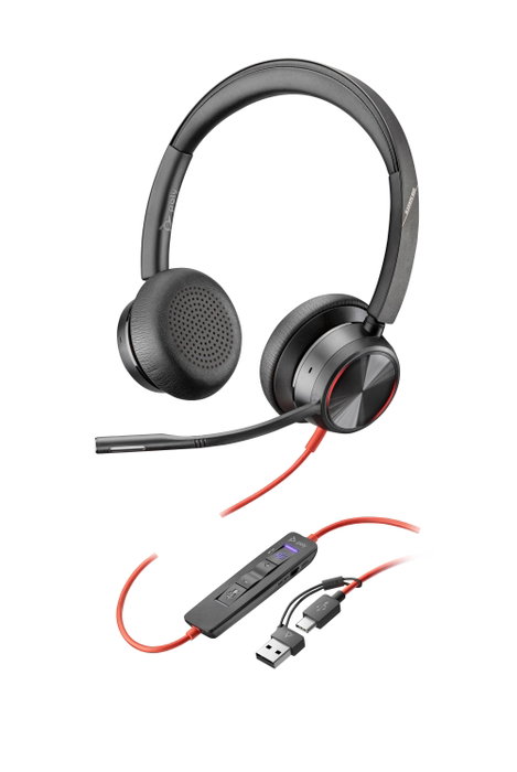 HP Blackwire 8225 Casque Stéréo USB-C avec adaptateur USB-C/A