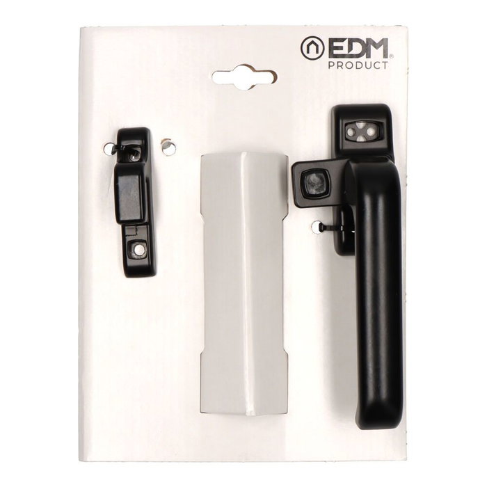Manivelle EDM 85457 6801 Noir Aluminium Droite Fermeture à pression Manivelle EDM 85457 6801 Noir Aluminium Droite Fermeture à pression