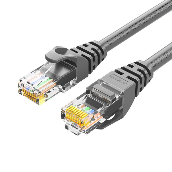Hikvision Câble réseau Ethernet CAT6 U/UTP 24AWG cuivre nu 0.5 m gris - 10/100/1000BASE-T Gigabit Ethernet - RoHS 2.0