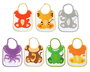 KioKids - Set de 7 Bavoirs Hebdomadaires avec Motifs d'Animaux - Bavoir Bébé Très Absorbant à 3 Couches (Coton, Polyester, PEVA) - Dès la Naissance