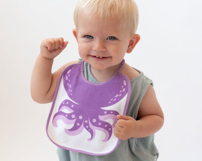 KioKids - Set de 7 Bavoirs Hebdomadaires avec Motifs d'Animaux - Bavoir Bébé Très Absorbant à 3 Couches (Coton, Polyester, PEVA) - Dès la Naissance