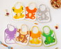 KioKids - Set de 7 Bavoirs Hebdomadaires avec Motifs d'Animaux - Bavoir Bébé Très Absorbant à 3 Couches (Coton, Polyester, PEVA) - Dès la Naissance