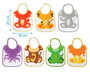 KioKids - Set de 7 Bavoirs Hebdomadaires avec Motifs d'Animaux - Bavoir Bébé Très Absorbant à 3 Couches (Coton, Polyester, PEVA) - Dès la Naissance