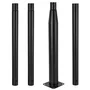 Colonne Lampadaire 4M Démontable Noir Aluminium Hauteur Réglable Base 150x150mm